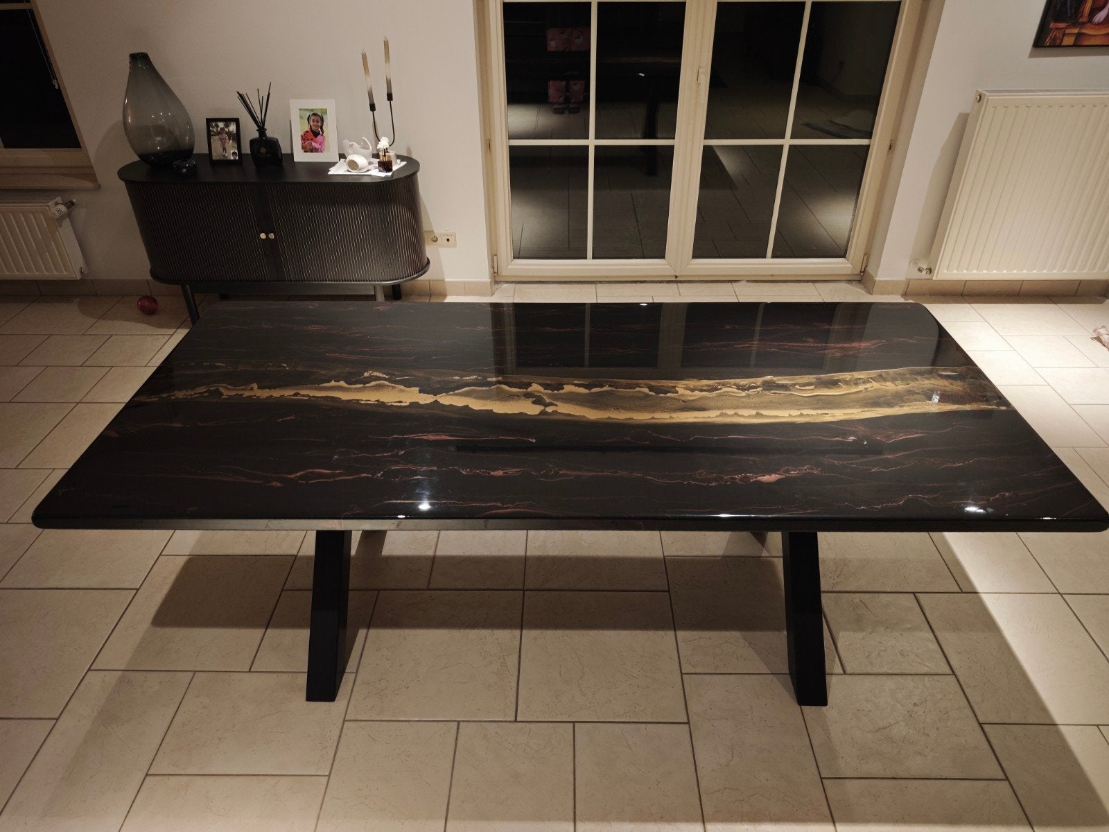 Table de designer bois massif noire, Maison & Meubles, Enlèvement