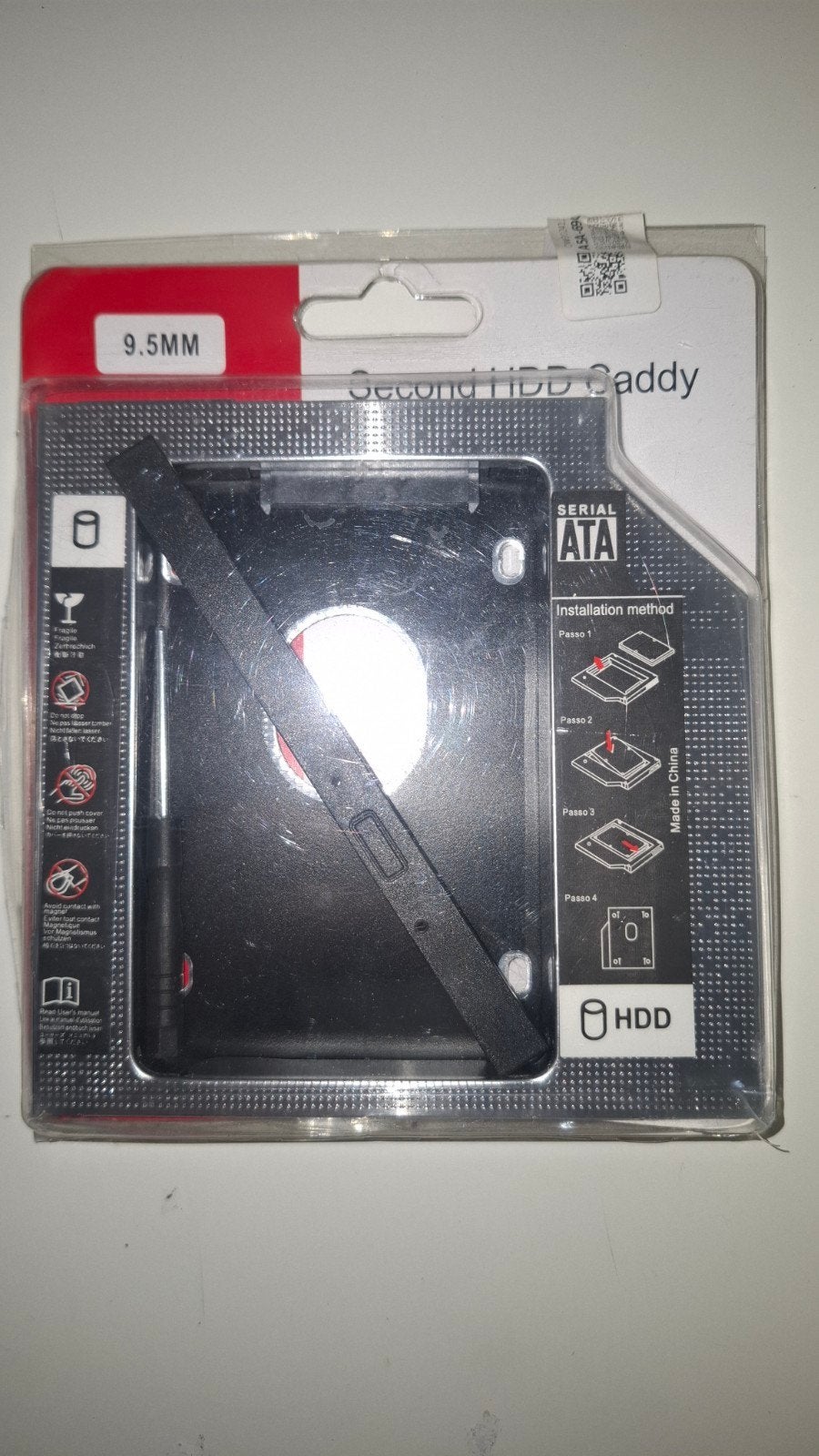 Lot de 3 Adaptateurs Caddy Disque Dur / SSD 9.5mm SATA PC Po, Enlèvement ou Envoi