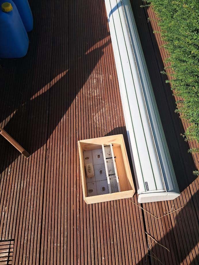 Banne harol électrique 4/3m, Tuin en Terras, Zonneschermen, Ophalen, Gebruikt, Elektrisch, 150 tot 300 cm
