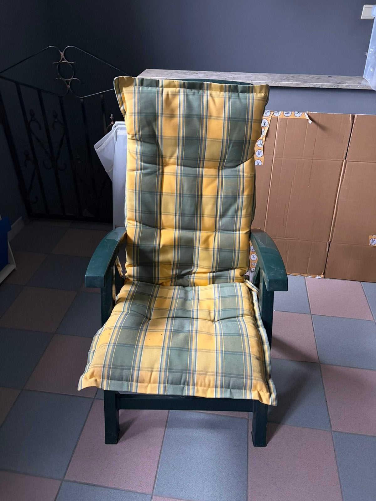 6 opvouwbare tuinstoelen met kussen, Tuin en Terras, Ophalen, Gebruikt