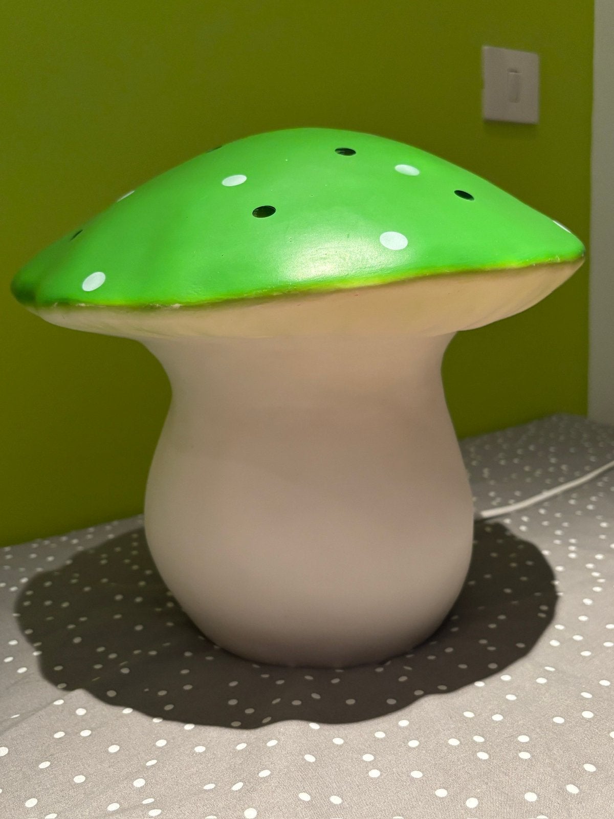 Groene paddenstoellamp, Ophalen, Gebruikt, Lamp