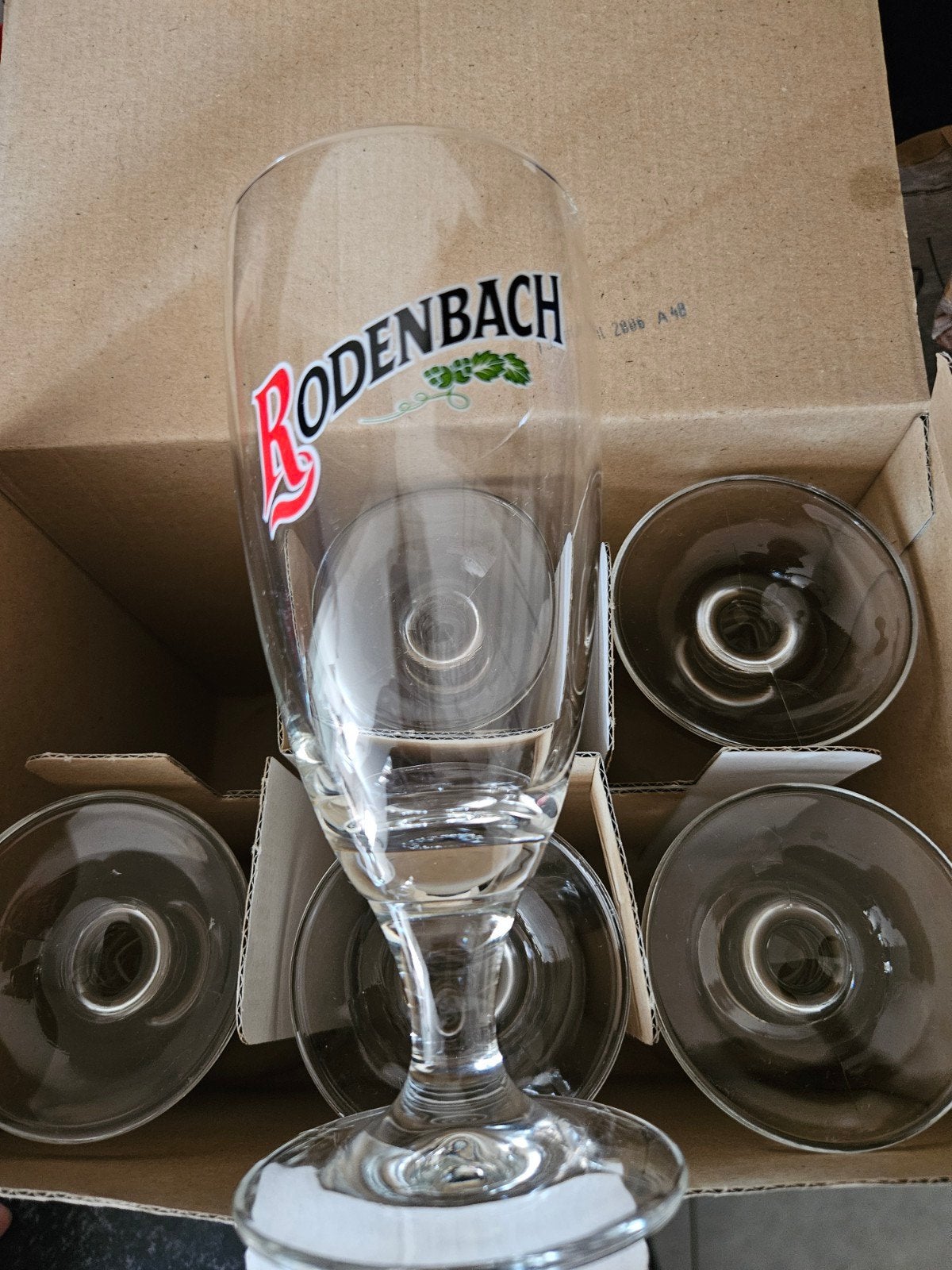 6 nieuwe rodenbach glazen, Verzamelen, Glas en Drinkglazen, Ophalen of Verzenden