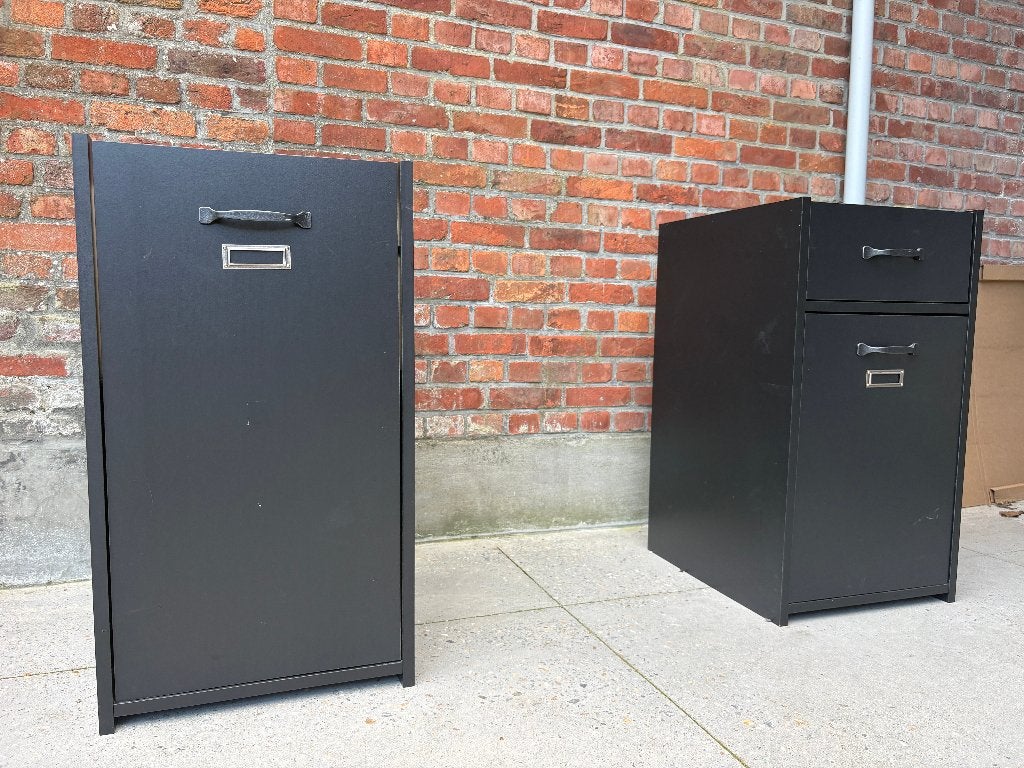 2 zwarte bureaukasten – ideaal onderstel voor een bureaublad, Huis en Inrichting, Ophalen, Gebruikt, 70 tot 120 cm, Minder dan 70 cm