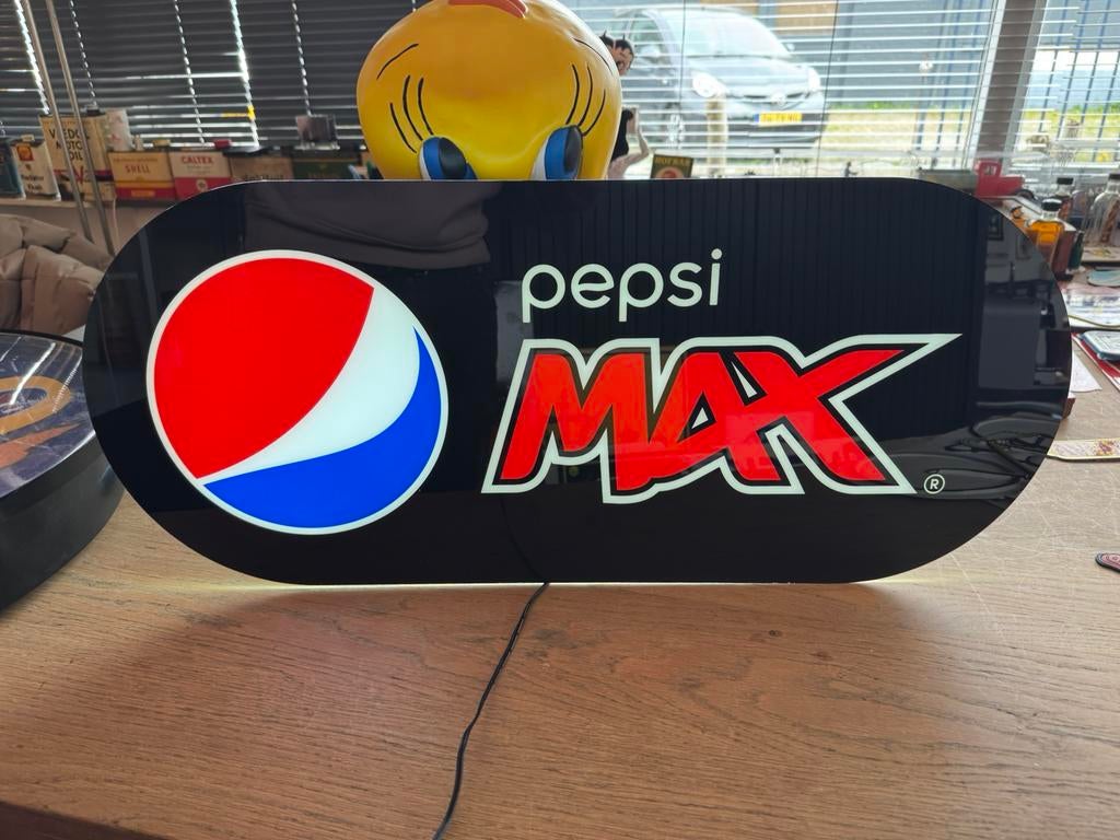 pepsi Max reclame verlichting / reclamebord, Ophalen, Gebruikt, Reclamebord