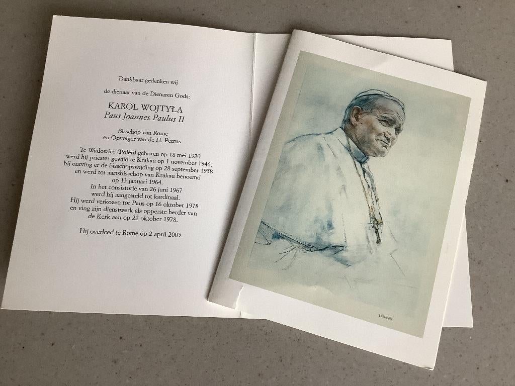 Bidprentje paus JOHANNES PAULUS ll, Verzamelen, Bidprentjes en Rouwkaarten, Ophalen of Verzenden, Bidprentje