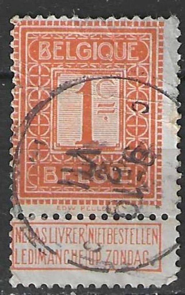 Belgique 1912 - Yvert/OBP 108 - Chiffre dans un rectang (ST), Envoi, Affranchi, Oblitéré