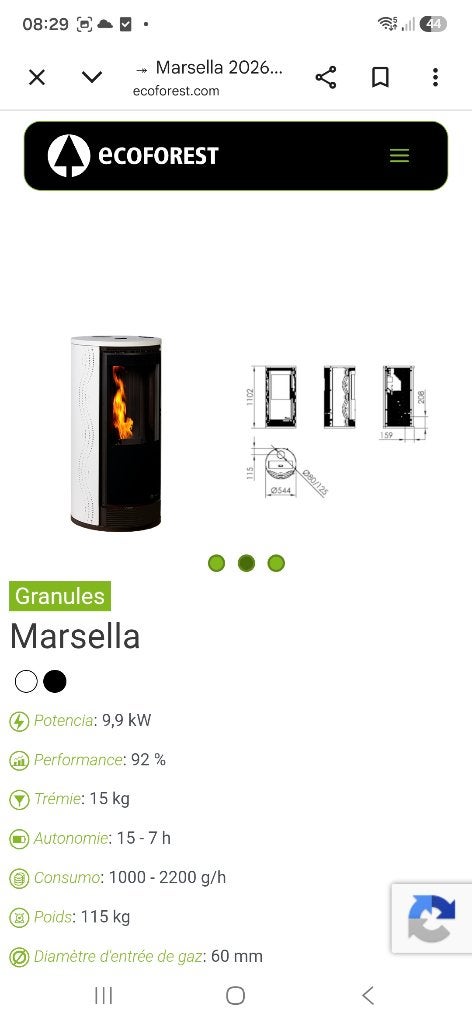 Poêle à pellet ecoforest marsella, Maison & Meubles, Neuf, Autres carburants, Enlèvement, Poêle à granulés