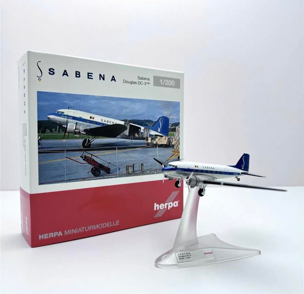 Herpa 1/200 DC3 Sabena, Ophalen of Verzenden, Nieuw