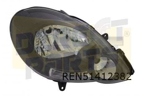 Renault Kangoo (2/08-6/13) koplamp Rechts zwart Origineel! 7, Neuf, -, Renault, -