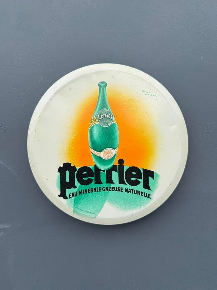 Vintage oud Perrier reclamebord, Verzamelen