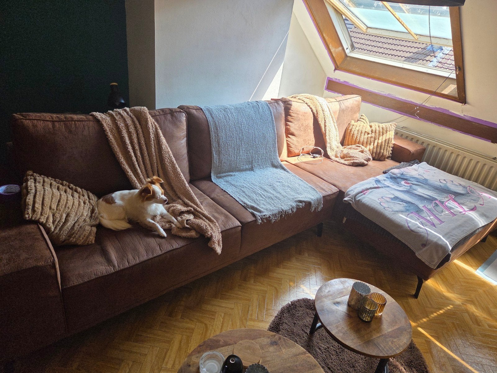Te koop hoeksalon. Conjak kleur, Huis en Inrichting, Ophalen