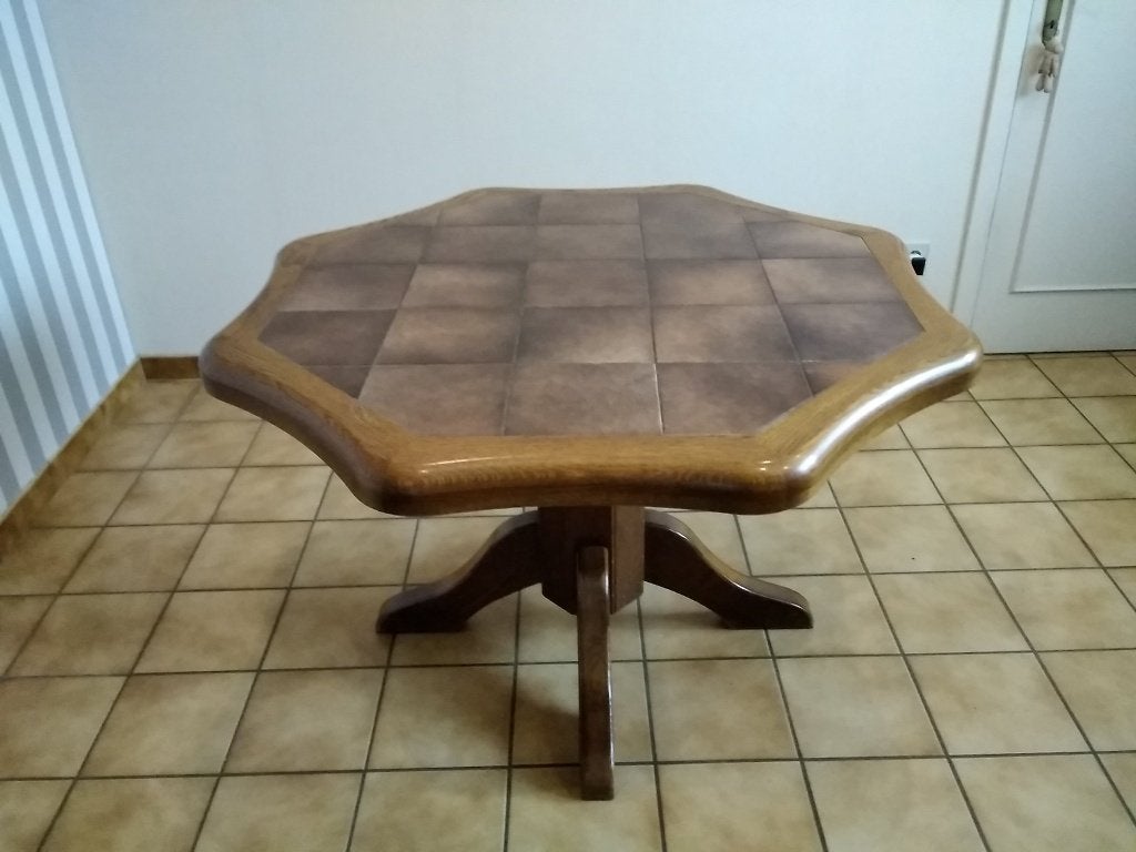 Keukentafel, Huis en Inrichting, Tafels | Eettafels, Ophalen, Gebruikt, Eikenhout, Vijf personen of meer