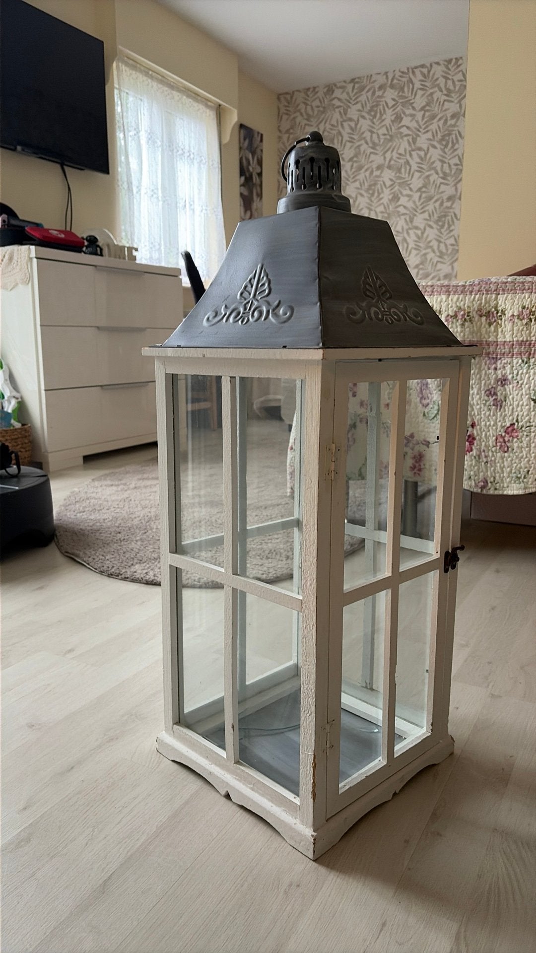 Lantaarn in glas, Ophalen, Gebruikt, Lantaarn, Glas