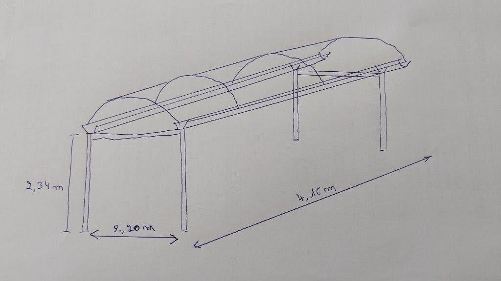 Carport in metaal, Tuin en Terras, Ophalen, Gebruikt, Carport