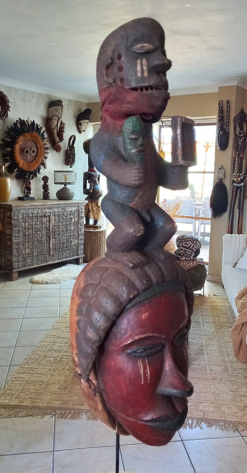 Bakongo (Ogoni) masker uit DR Congo, Ophalen of Verzenden, Masker, Hout