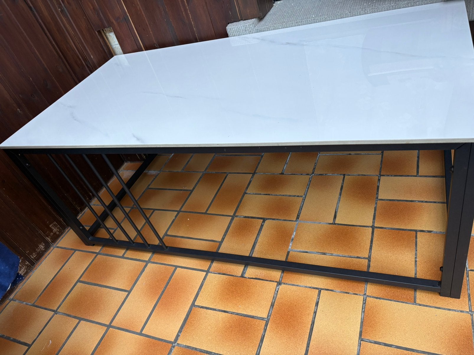 salontafel, 50 – 75, 100 tot 150 cm, Zo goed als nieuw, Marmer italianse steel