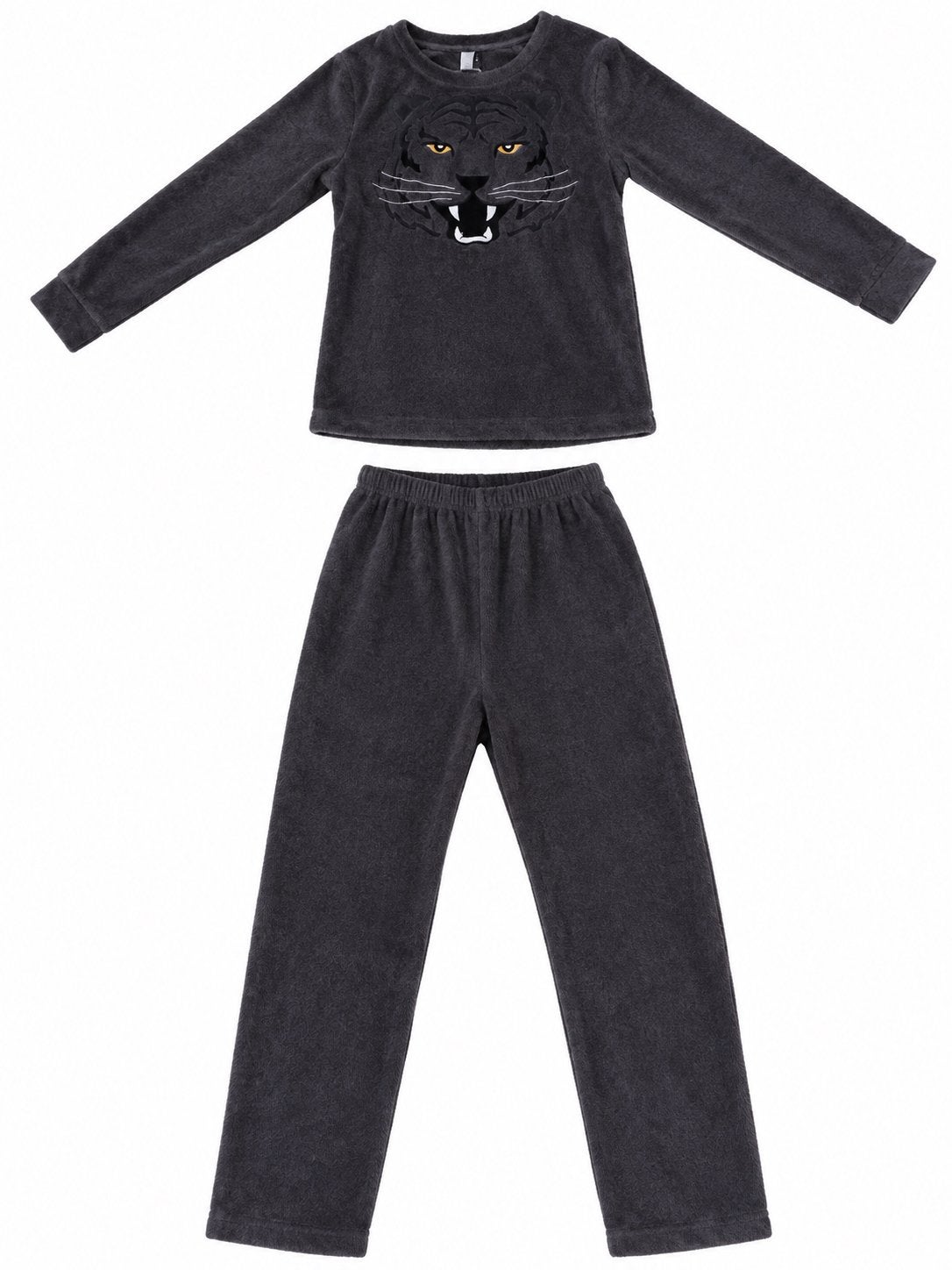Pyjama 2 pièces gris foncé avec tête de panthère, Envoi, Comme neuf, Garçon, Vêtements de nuit ou Sous-vêtements