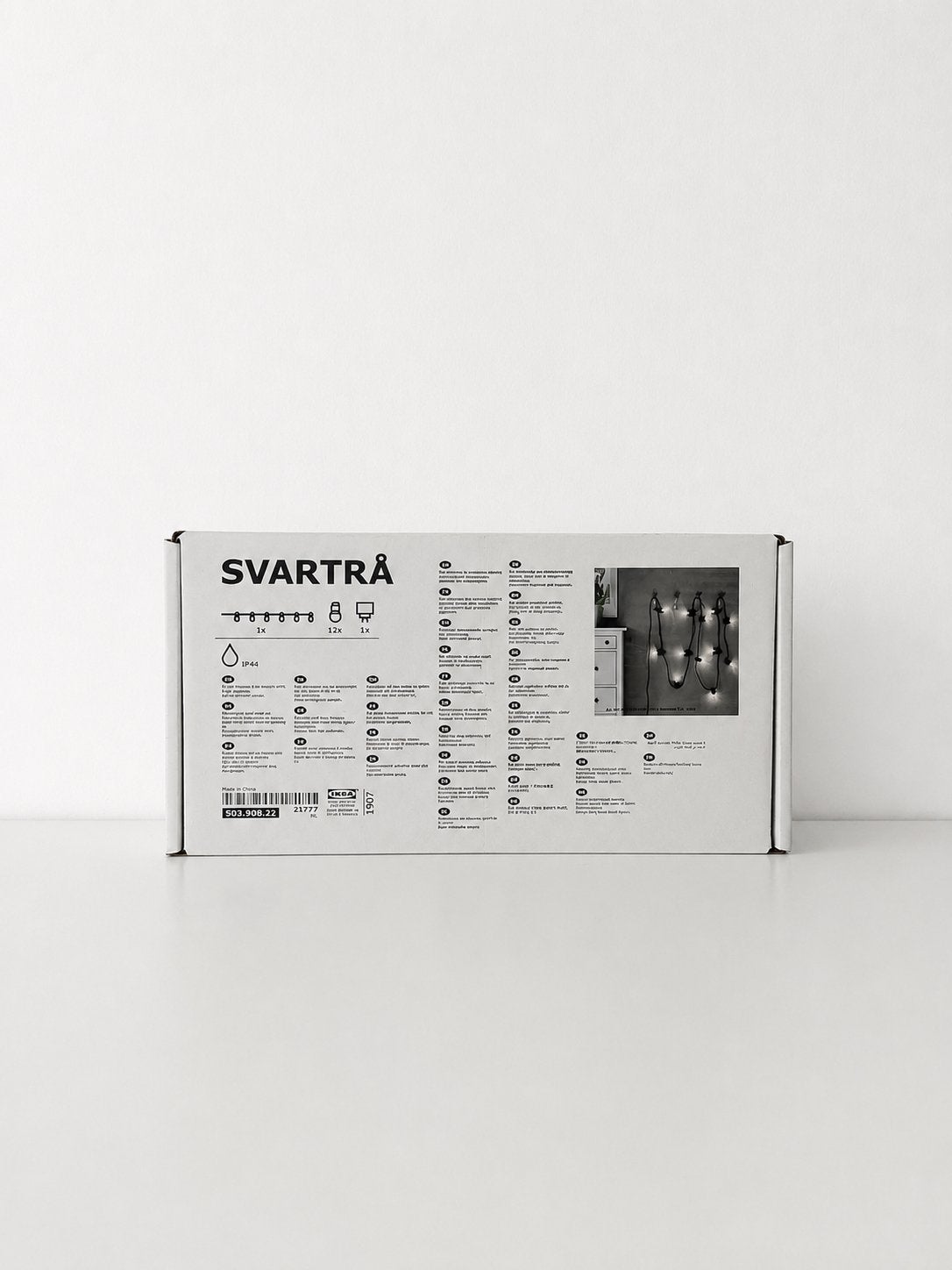IKEA Svartra led-lichtsnoer met 12 lampjes, Huis en Inrichting, Lampen | Hanglampen, Nieuw, Ophalen