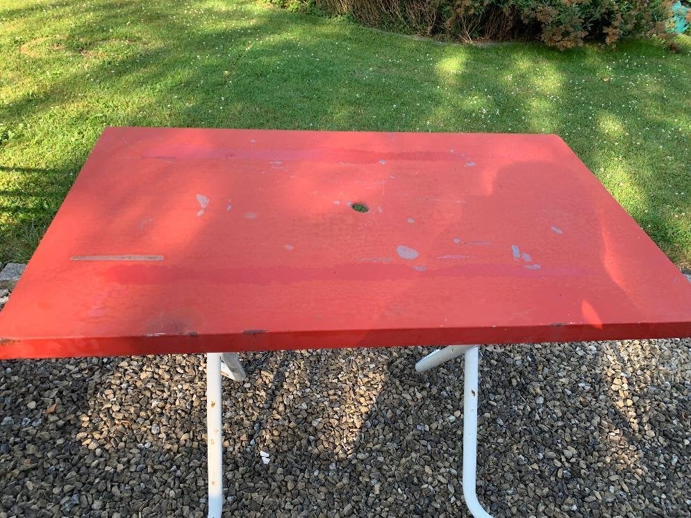 tuintafel metaal, Tuin en Terras, Tuintafels, Ophalen, Gebruikt, Rechthoekig, Metaal