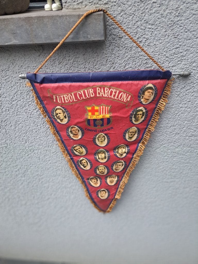 Fanion de Barcelona original 1974 Johan Cruyff, Enlèvement ou Envoi, Utilisé, Fanion ou Écharpe