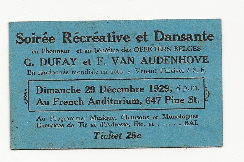 wo1 officieren wereldtour ticket san francisco zeer zeldzaam, Ophalen of Verzenden, Landmacht, Foto of Poster