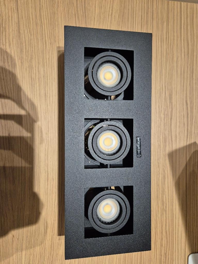 Spot plafond - luminaire -  Lucide XIRAX Noir, Huis en Inrichting, Lampen | Spots, Ophalen, Metaal of Aluminium, Nieuw, Led