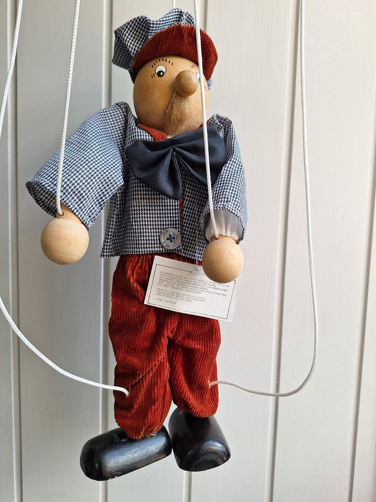 Vintage Houten Marionet – L. Dake & Zn. Amsterdam, Ophalen of Verzenden, Pop