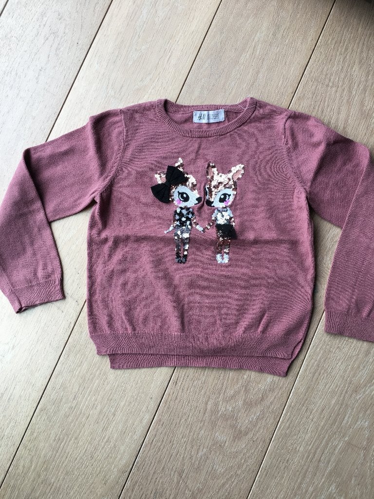 Pull H&M roze maat 110, Kinderen en Baby's, Kinderkleding | Maat 110, Meisje, Trui of Vest, H&M, Ophalen of Verzenden