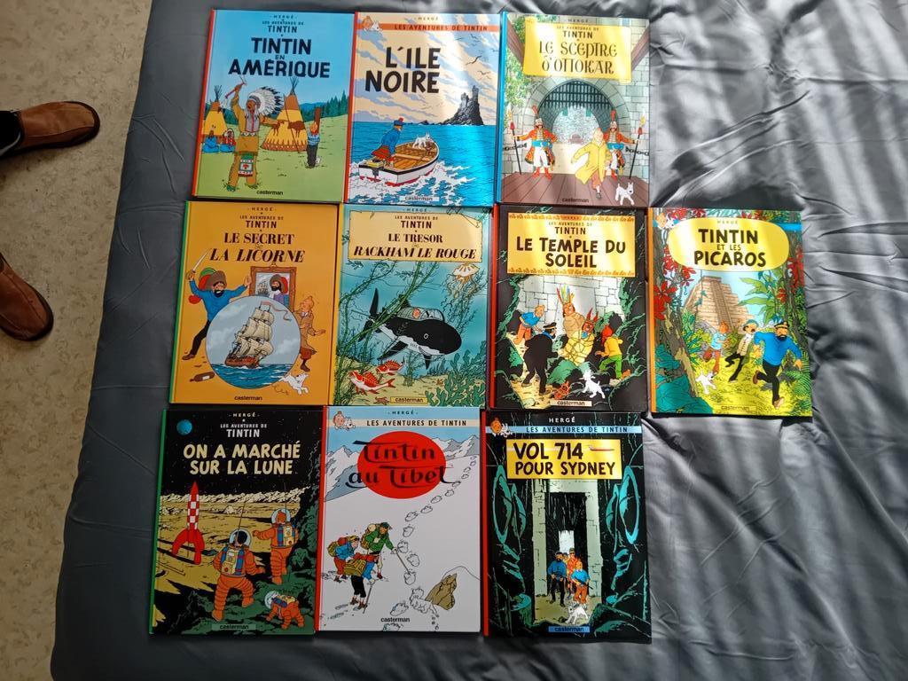 Lots de 11 de BD Tintin, Livres, Plusieurs BD, Enlèvement ou Envoi, Comme neuf, Hergé