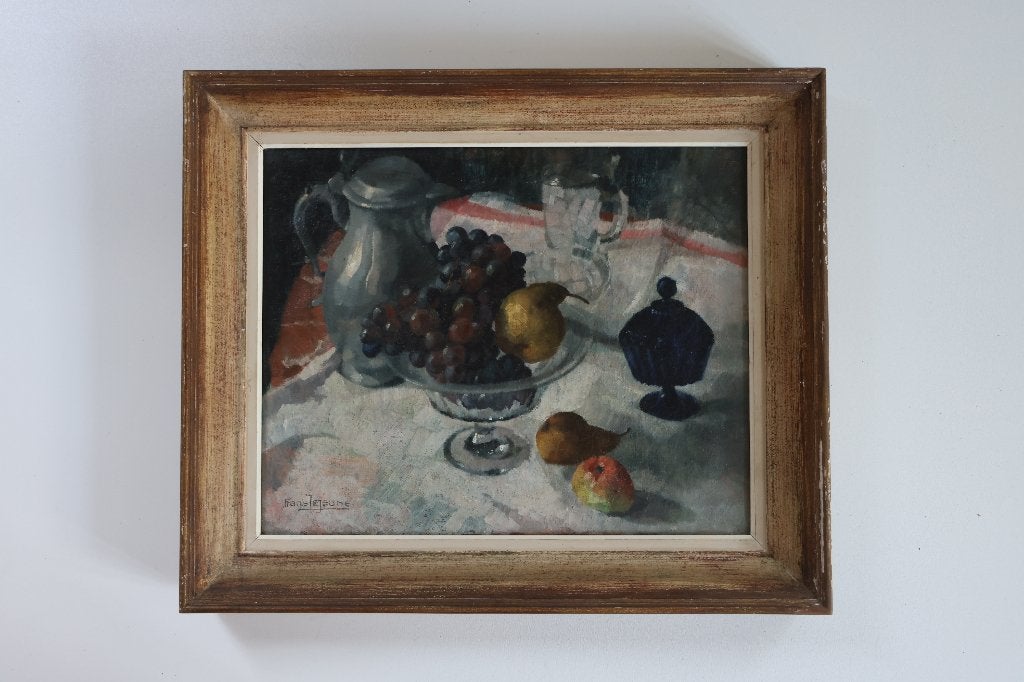 O Frans Lejeune 1920-1930 Stilleven schilderij "Ecole Belge", Doek, Stilleven, Impressionistisch, Ophalen of Verzenden