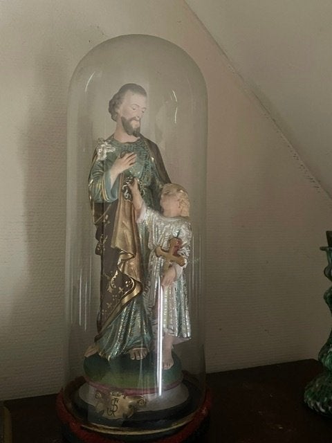 Heiligen beeld in gips (man + kind), Ophalen, Zo goed als nieuw, Religie
