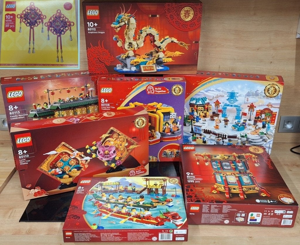 LEGO 8 ensembles retirés exclusifs thèmes Chinois NEW/SEALED, Neuf, Pièces supplémentaires incluses, Lego, Ensemble complet