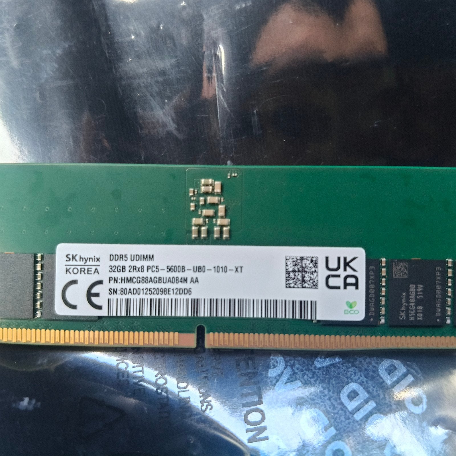 SK Hynix 32 GB DDR5 5600 MHz UDIMM RAM-stick (PC5-5600B), Computers en Software, 32 GB, Ophalen of Verzenden, Zo goed als nieuw
