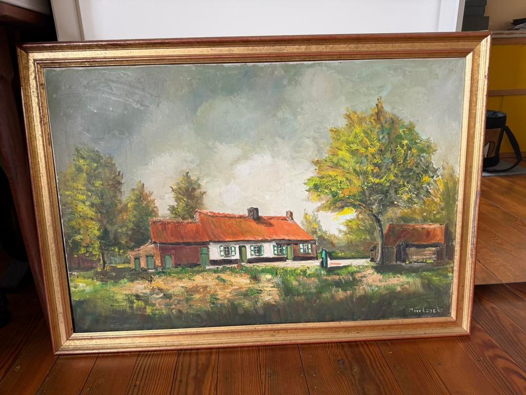 Schilderijen met kader - olie op doek - landschap met hoeve, Enlèvement