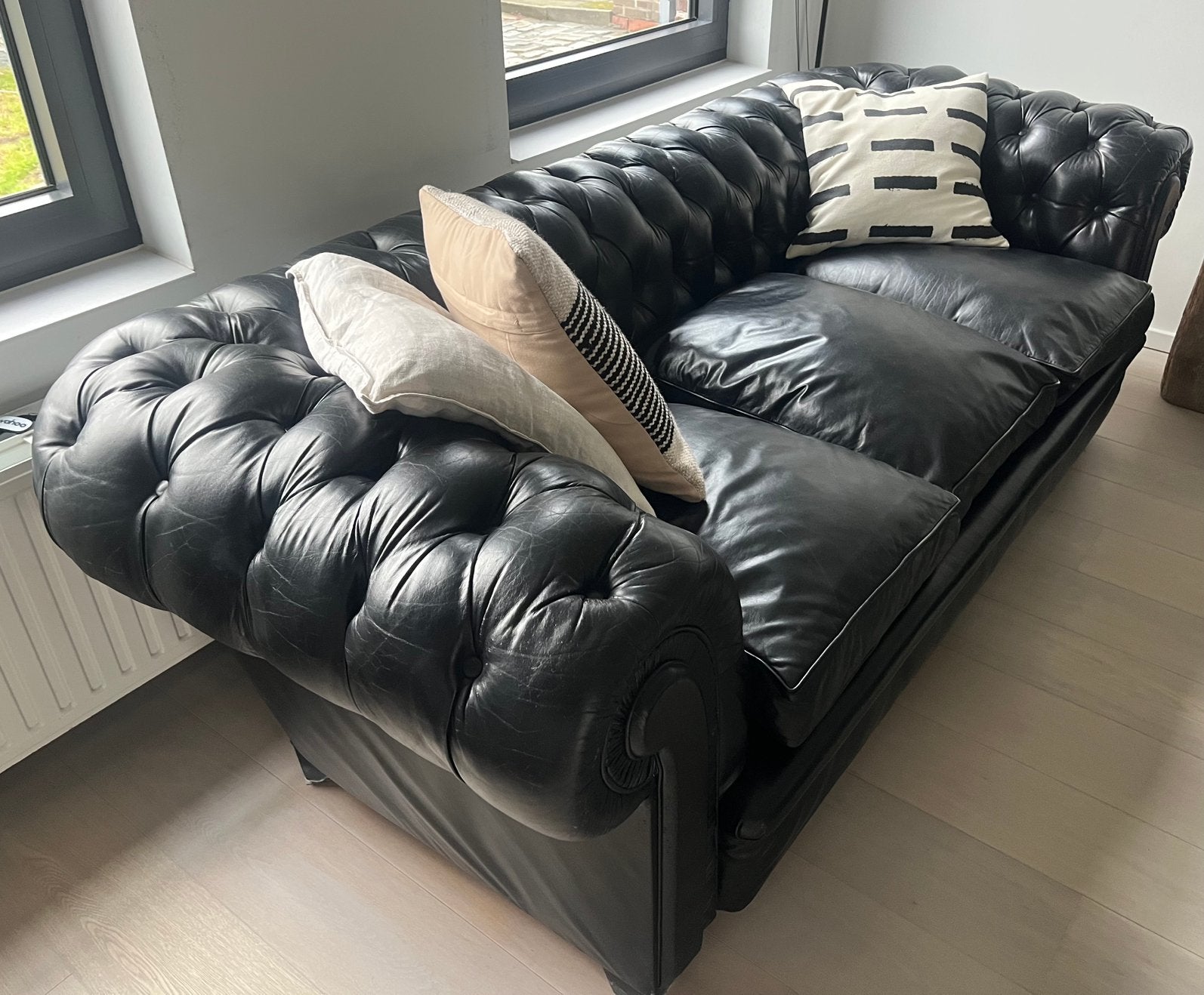 Originele vintage Chesterfield (3 pers) te koop, Maison & Meubles, 200 à 250 cm, Vintage Chesterfield, Enlèvement, Utilisé
