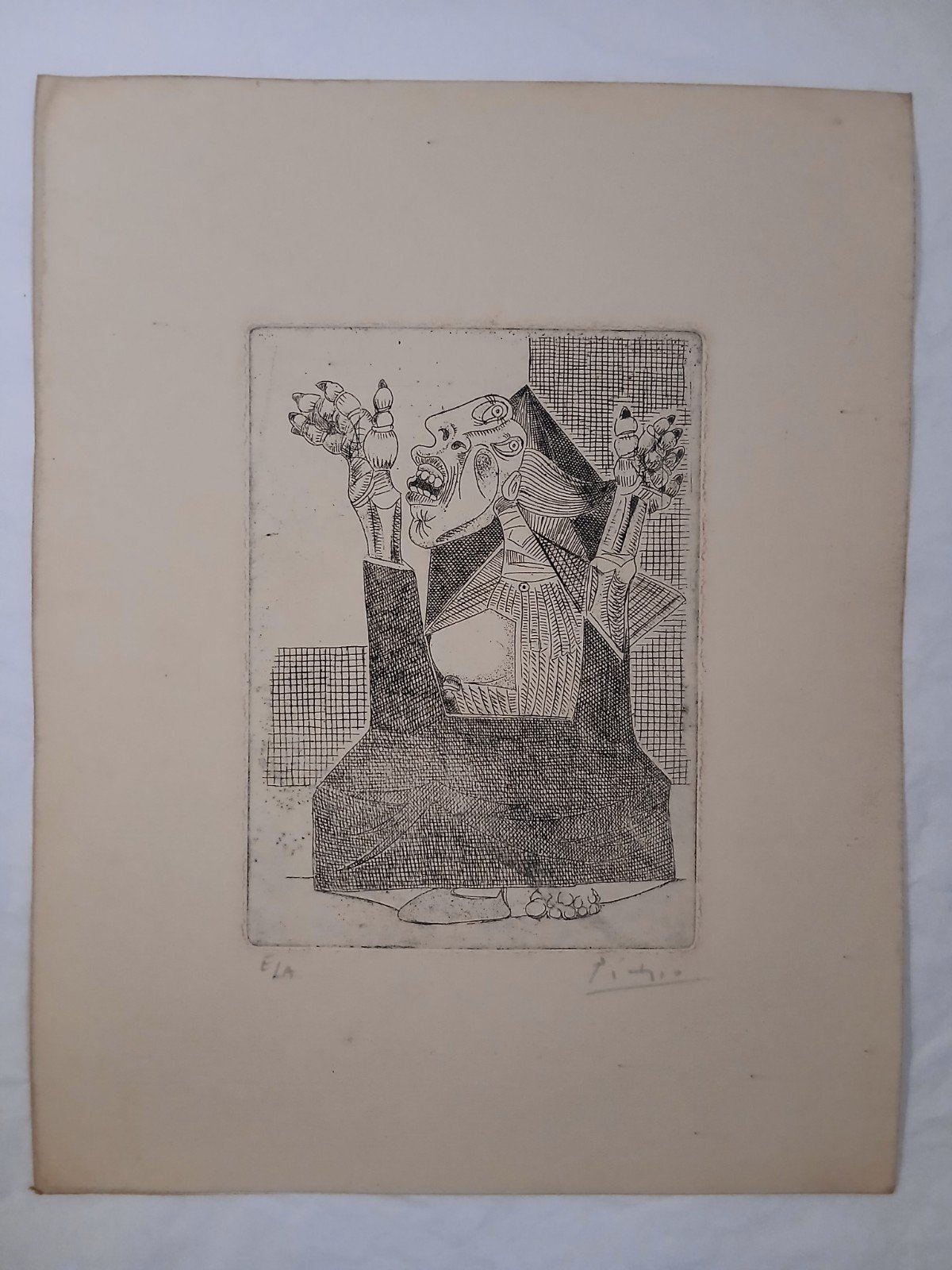 Gravure de Pablo Picasso, Antiquités & Art, Art | Eaux-fortes & Gravures, Envoi, Gravure, Signé