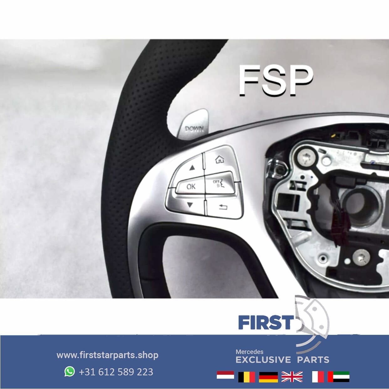 Origineel Mercedes S KLASSE AMG STUUR ZWART LEER 2013-2020 W, Gebruikt, -, Ophalen of Verzenden, -