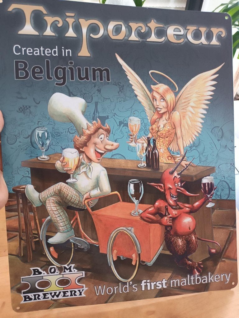 metalen bord triporteur, Verzamelen, Ophalen of Verzenden, Zo goed als nieuw, Reclamebord