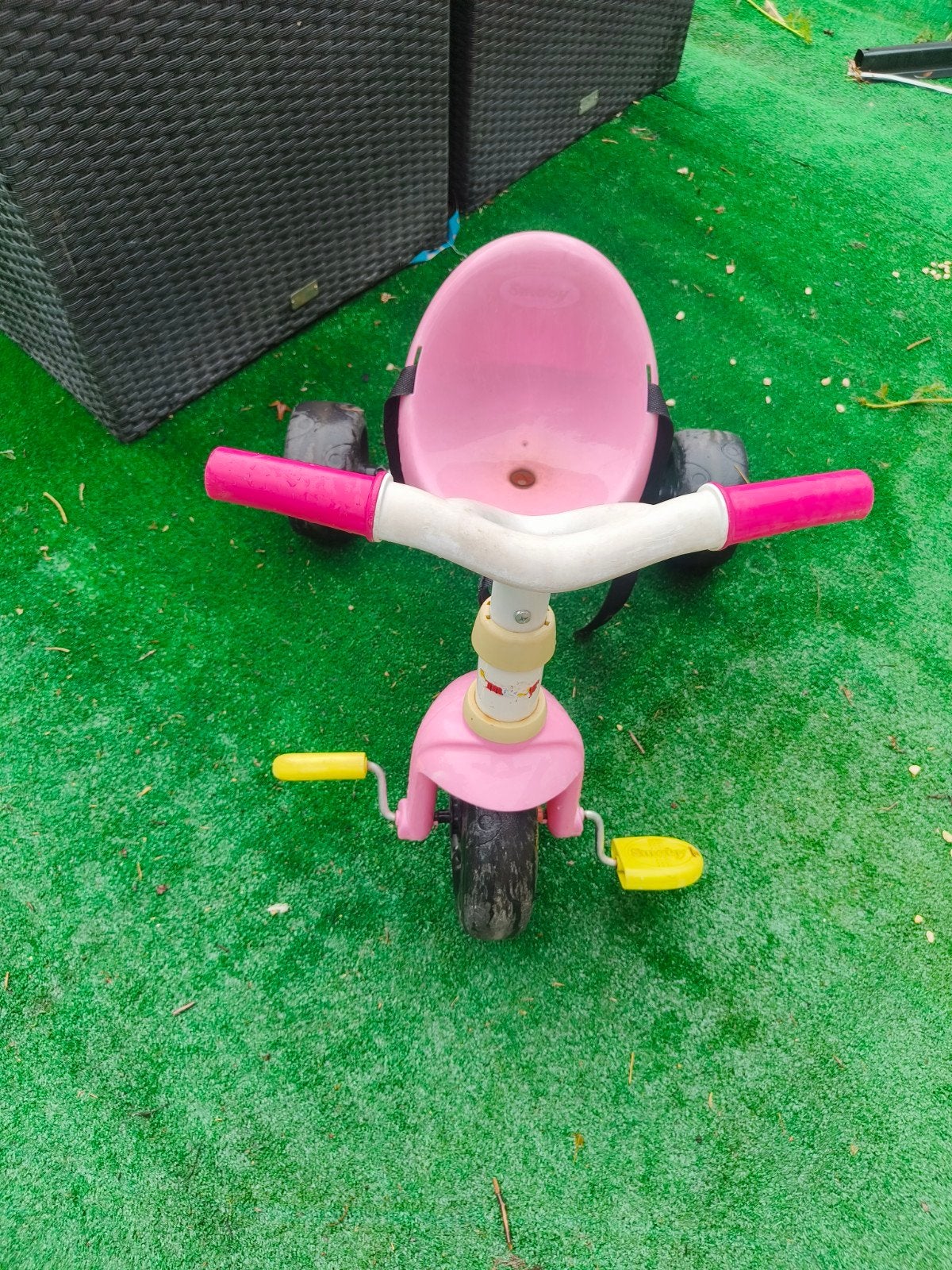 peuterfiets meisje, Ophalen
