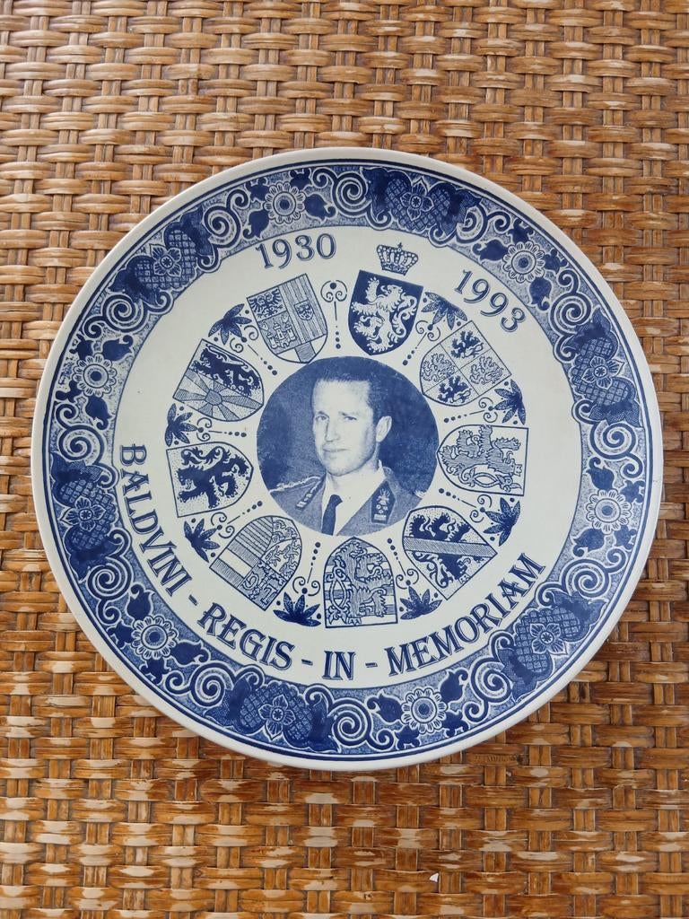 Delfts blauw schotel koning Boudewijn, Verzamelen, Ophalen of Verzenden