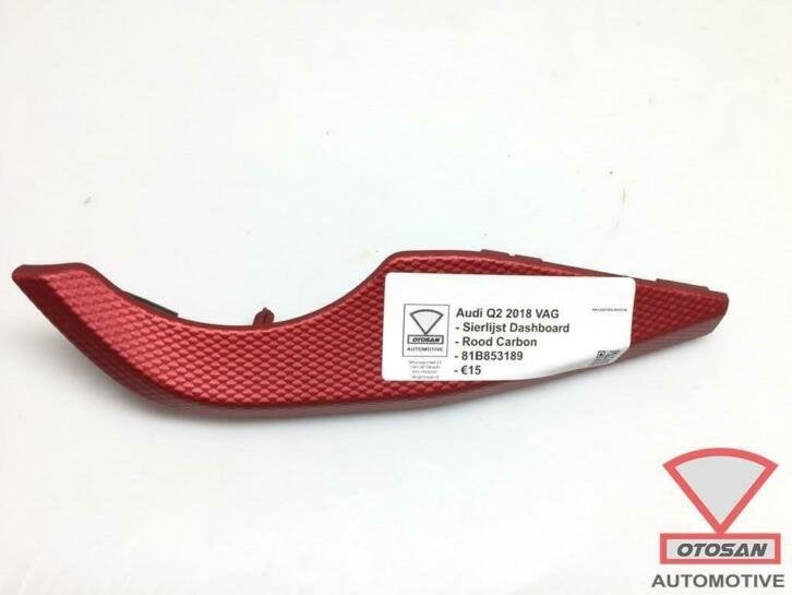 audi q2 2018 vag sierlijst dashboard rood carbon 81b853189, Gebruikt, AUDI AG, Auto-Union-Strasse 1
85045  Ingolstadt, DE, Audi