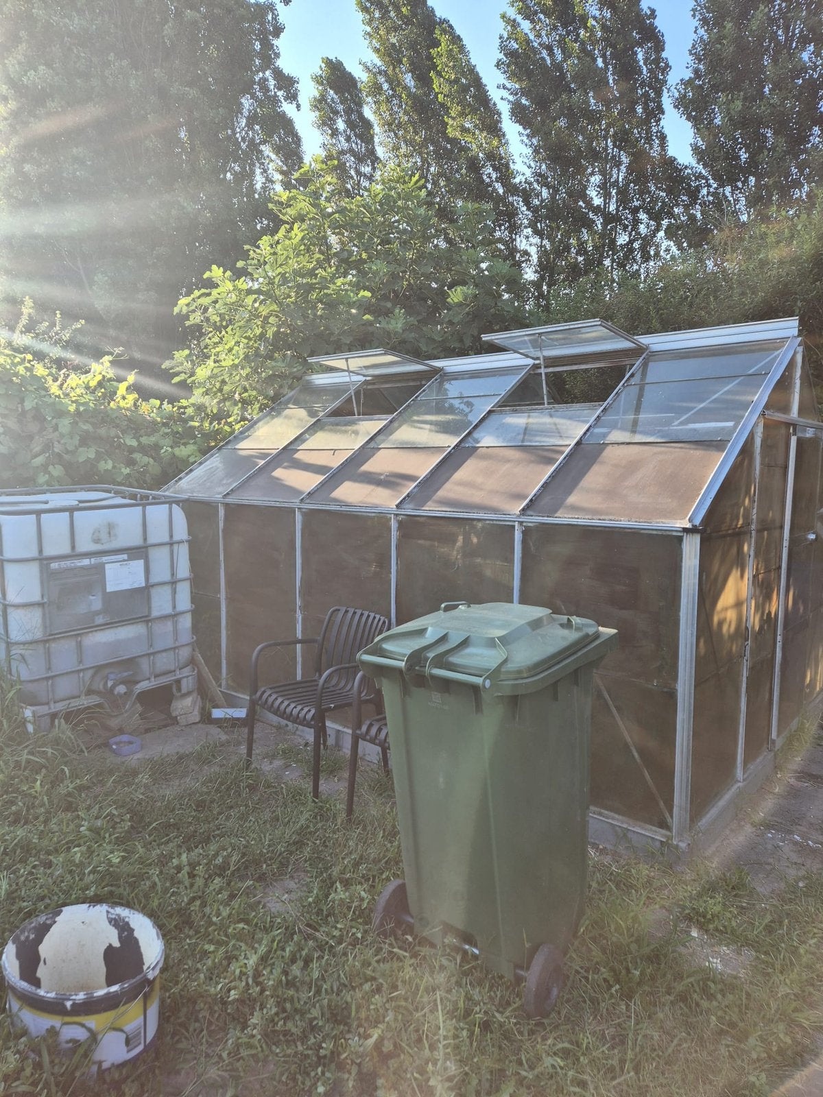 Serre polycarbonaat 3x4 m+1000Lwatertank, Jardin & Terrasse, Serres, Utilisé, Aluminium, Polycarbonate, Enlèvement
