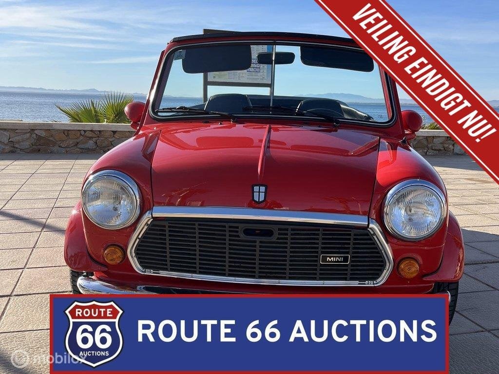 Mini MKII Cabriolet | 1989 | Route 66 Auctions, Auto's, Oldtimers, Zwart, Bedrijf, Handgeschakeld, Overige carrosserie