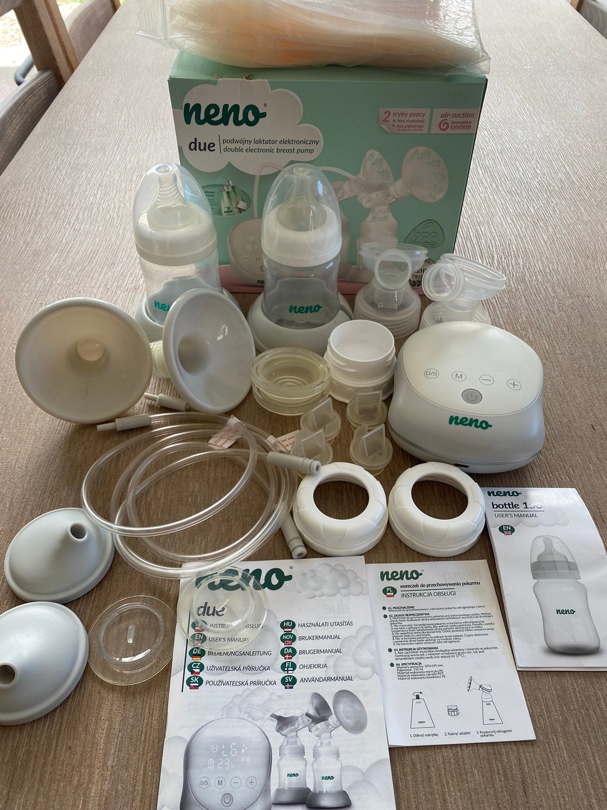 NENO Due Borstkolven - Elektrisch Double - Wit - Borstkolven, Kinderen en Baby's, Babyvoeding en Toebehoren, Ophalen, Gebruikt