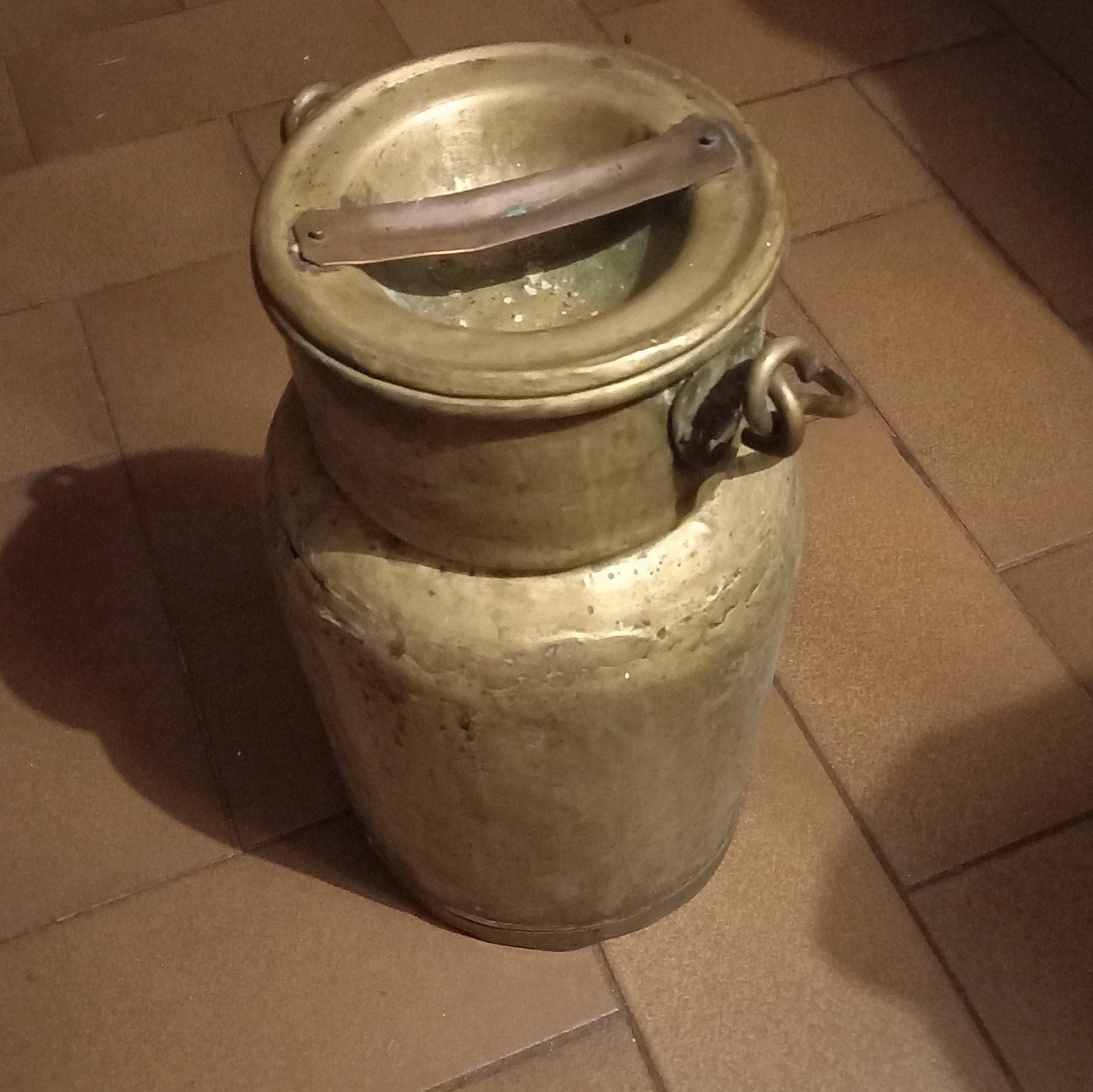 Antieke koperen melkkan / melkbus (37 cm hoog), Antiek en Kunst, Ophalen, Koper