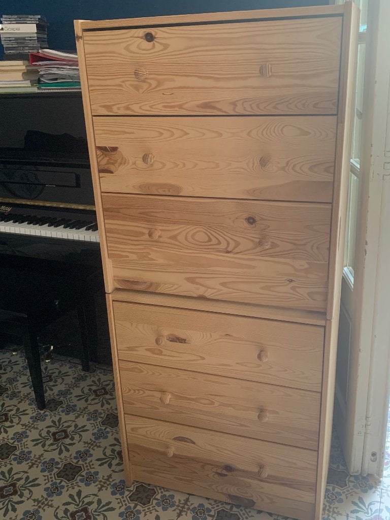 Commode pin massif, 3 ou 4 tiroirs, Enlèvement, Comme neuf, Pin
