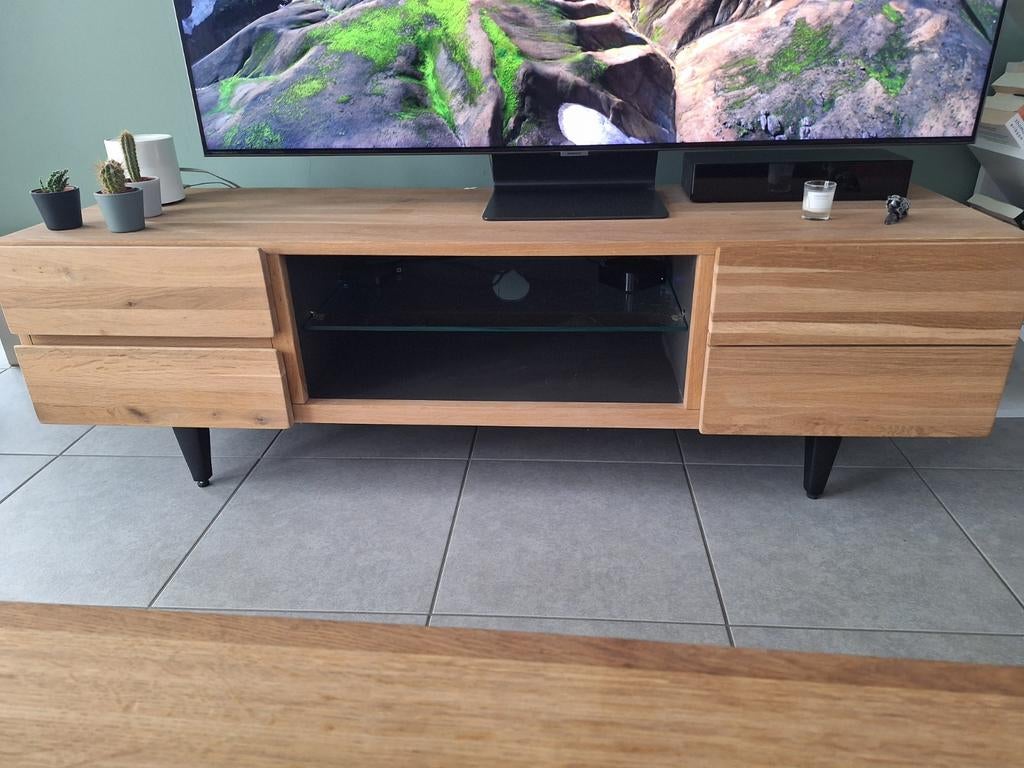 Tv meubel, Ophalen, Glas, Gebruikt, 150 tot 200 cm