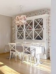 Grand vaisselier en bois de chez Wood story TBE, Ophalen, Glas
