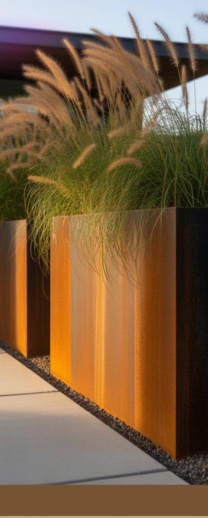 Jardinière acier, corten, Enlèvement, Neuf
