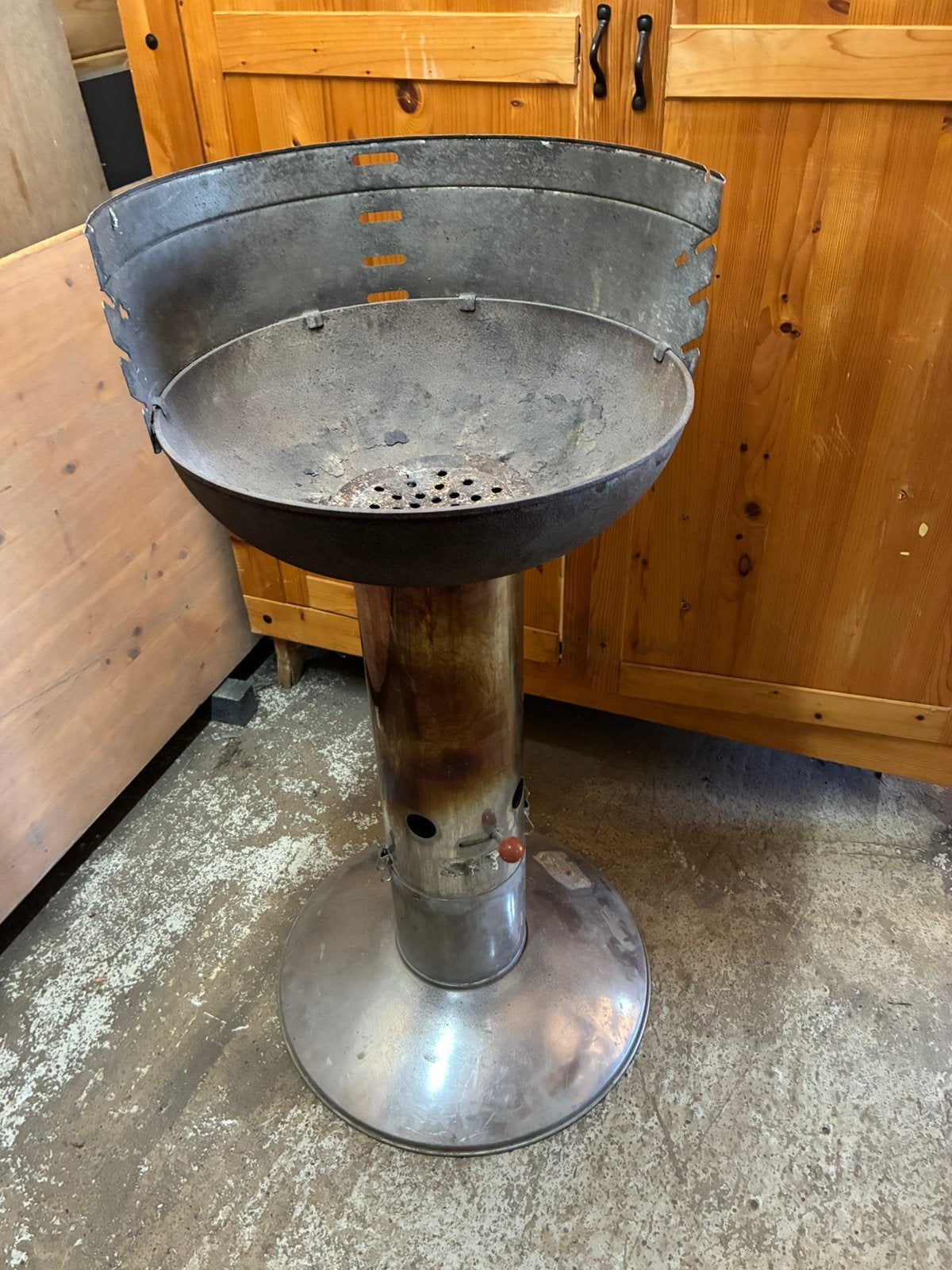 Barbecoock 43cm gietijzeren kuip, Ophalen, Gebruikt